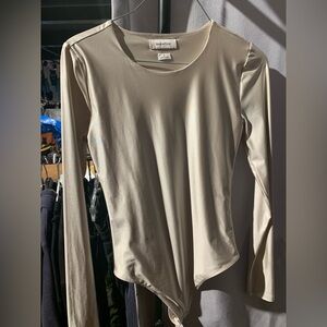 Babaton Taupe Long Sleeve Bodysuit